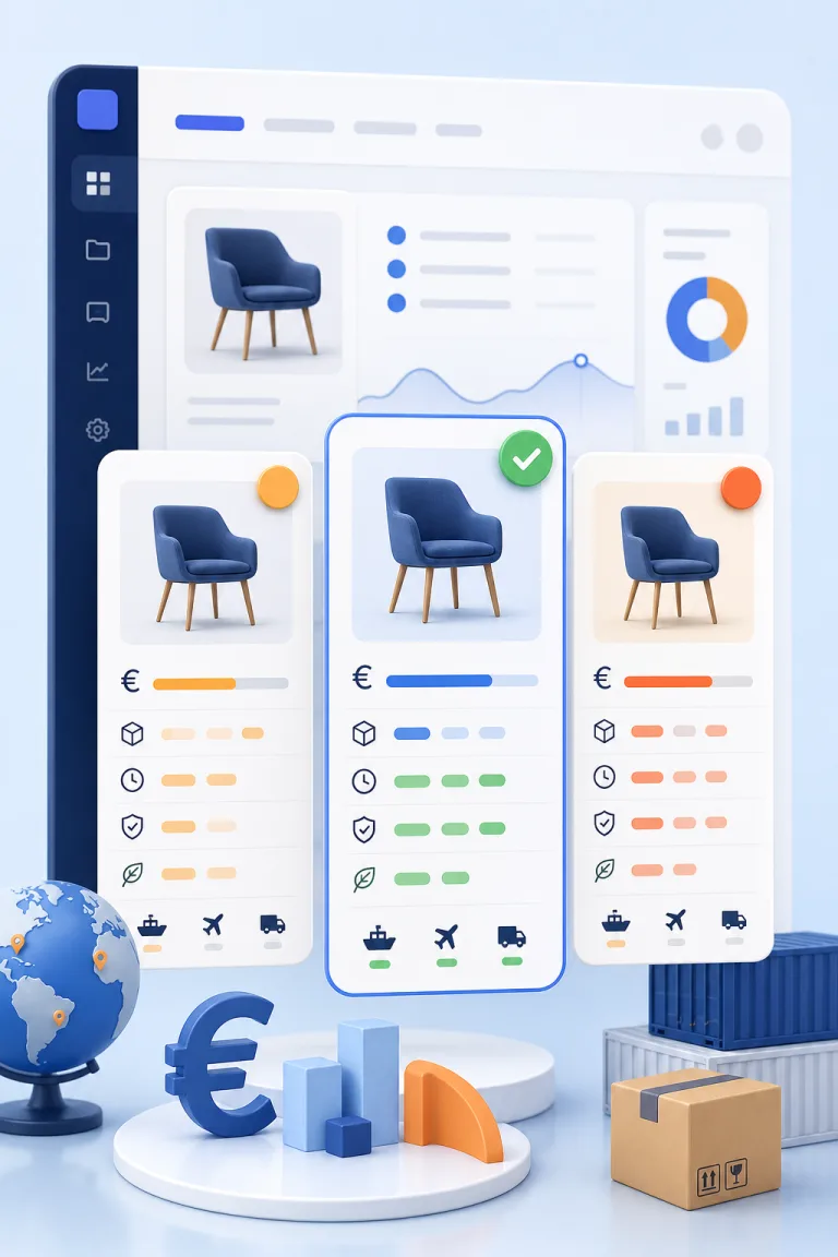 Procurement professional evaluating supplier information